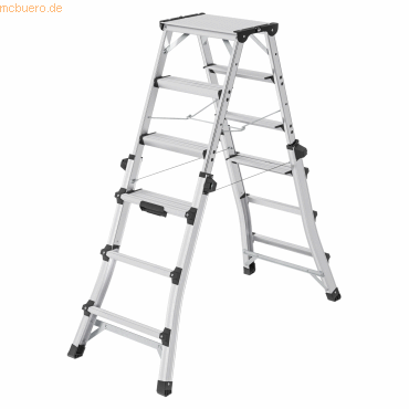 4007126235701 - HAILO Alu-Doppel-Teleskopleiter D100 2 x 4 - 2 x 6 Stufen Spreizsicherung Kunststofffüße bis 287 cm Arbeitshöhe bis 150 kg 4007126235701 - HAILO Alu-Doppel-Teleskopleiter D100 2 x 4 - 2 x 6 Stufen Spreizsicherung Kunststofffüße bis 287 cm Arbeitshöhe bis 150 kg