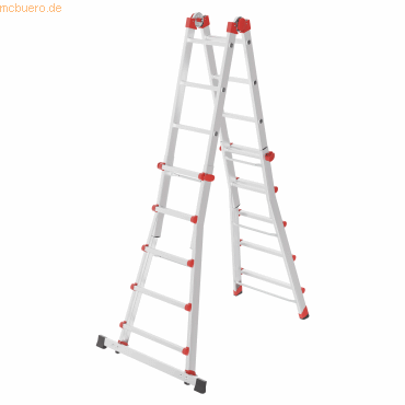4007126751928 - M80 7520007 Aluminium Multifunktionsleiter Arbeitshöhe (max) 570 m Silber Rot 152 kg 4007126751928 - M80 7520007 Aluminium Multifunktionsleiter Arbeitshöhe (max) 570 m Silber Rot 152 kg