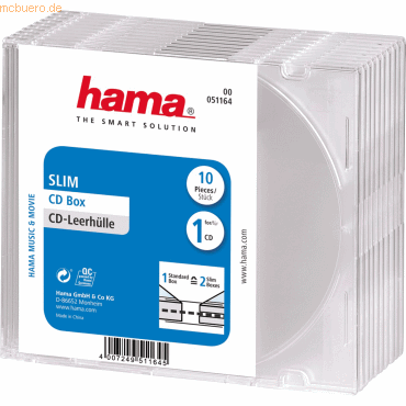 4007249511645 - CD-Hülle Slim 00051164 tr 4007249511645 00051164 10 Stück 4007249511645 - CD-Hülle Slim 00051164 tr 4007249511645 00051164 10 Stück