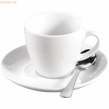 4007796026029 - Espressotassen-Set BISTRO 6 Tassen & Untertassen jeweils 01 l H 58 mm Porzellan weiß 4007796026029 - Espressotassen-Set BISTRO 6 Tassen & Untertassen jeweils 01 l H 58 mm Porzellan weiß