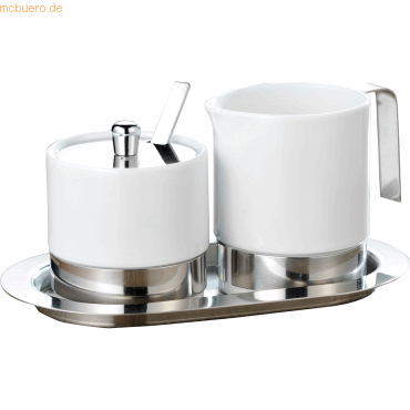 4007796038558 - Zucker-Milchset ® adam ca 20 x 115 cm (b x h) inkl Sahnegießer 025 l Zuckerdose 02 l Deckel Löffel Serviertablett Porzellan Edelstahl weiß 5 4007796038558 - Zucker-Milchset ® adam ca 20 x 115 cm (b x h) inkl Sahnegießer 025 l Zuckerdose 02 l Deckel Löffel Serviertablett Porzellan Edelstahl weiß 5