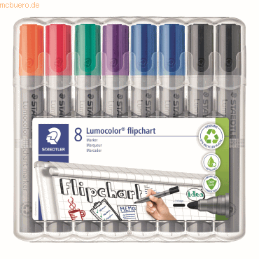 4007817061077 - Flipchart-Marker 356 WP8 X 356 WP8 X Pack orangerotgrünviolett2x blau2x schwarz 2mm Rundspitze 4007817061077 Staedtler