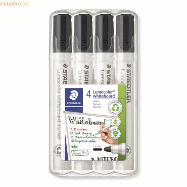 4007817061145 - Boardmarker Lumocolor 351 351-WP4-9X Etui schwarz 2mm Rundspitze 4007817061145 Staedtler 4007817061145 - Boardmarker Lumocolor 351 351-WP4-9X Etui schwarz 2mm Rundspitze 4007817061145 Staedtler
