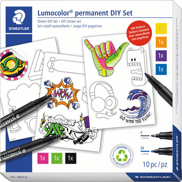 4007817080825 - STAEDTLER Lumocolor Trendset ART KIY SET mit Stickern Inhalt 4x Lumocolor Permanent-Marker 317M - 1 Stück (31 SET2) 4007817080825 - STAEDTLER Lumocolor Trendset ART KIY SET mit Stickern Inhalt 4x Lumocolor Permanent-Marker 317M - 1 Stück (31 SET2)