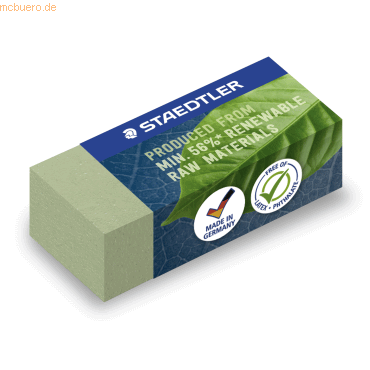4007817109069 - STAEDTLER 526835 - Radierer 43x19x13 mm zu 56% aus natürlichen Rohstoffen 4007817109069 - STAEDTLER 526835 - Radierer 43x19x13 mm zu 56% aus natürlichen Rohstoffen