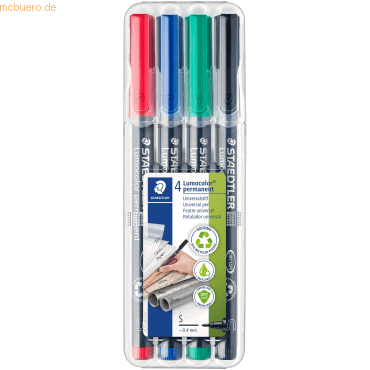 4007817308431 - Folienstift 313 S 4er-Etui sortiert 04 mm permanent 4007817308431 Staedtler (Lumocolor) 4 Stück