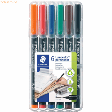 4007817308493 - Folienstift 313 S 6er-Etui sortiert 04 mm permanent 4007817308493 Staedtler (Lumocolor) 6 Stück