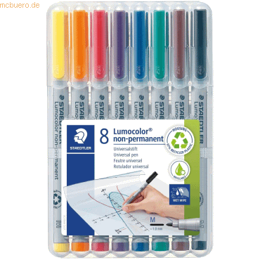 Staedtler Folienschreiber Lumocolor 8er Etui nonpermanent mittel