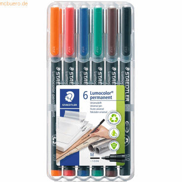 4007817310410 - Folienstift 317 M farbig sortiert 10 mm 6er Etui permanent 4007817310410 Staedtler (Lumocolor) 6 Stück