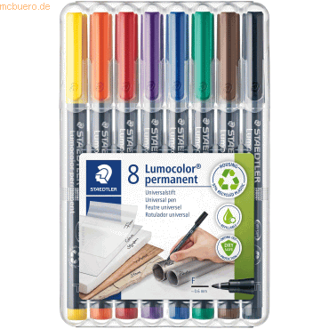 Staedtler Folienschreiber Lumocolor 8er Etui permanent fein