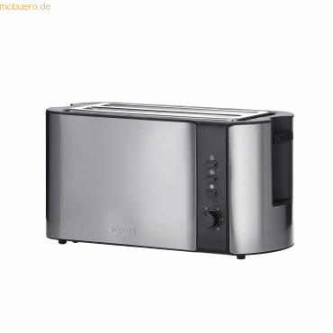 4008146028540 - SEVERIN Langschlitz-Toaster AT 2590 1400 W für 4 Scheiben oder 2 große Brotscheiben Brotscheibenzentrierung Brötchenaufsatz Edelstahl Schwarz