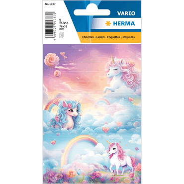 4008705017879 - HERMA SCHULETIKETTEN VARIO HAPPY UNICORNS