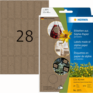 4008705020718 - HERMA Etikett 13x40mm Vielzweck Silphie-Papier 672 Etiketten