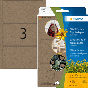 4008705020756 - HERMA Etikett 52x100mm Vielzweck Silphie-Papier 72 Etiketten 4008705020756 - HERMA Etikett 52x100mm Vielzweck Silphie-Papier 72 Etiketten