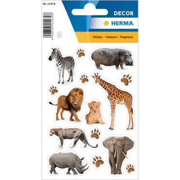 4008705154796 - 10 x HERMA Schmucketikett DECOR Afrika Tiere