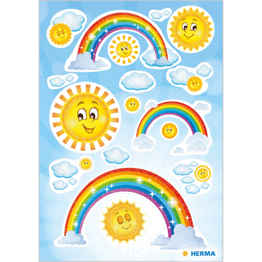 4008705155359 - 10 x HERMA Schmucketikett MAGIC Rainbow Glitterfolie 1 Bl 1 Pack 4008705155359 - 10 x HERMA Schmucketikett MAGIC Rainbow Glitterfolie 1 Bl 1 Pack