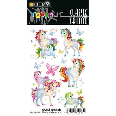 4008705156301 - 10 x HERMA Schmucketikett CLASSIC Tattoo Colour Einhorn best friends 1 4008705156301 - 10 x HERMA Schmucketikett CLASSIC Tattoo Colour Einhorn best friends 1