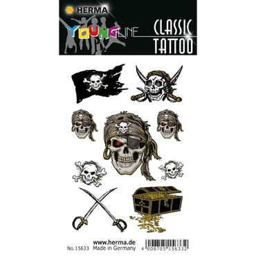 4008705156332 - 10 x HERMA Schmucketikett CLASSIC Tattoo Colour Pirat 1Bl 4008705156332 - 10 x HERMA Schmucketikett CLASSIC Tattoo Colour Pirat 1Bl