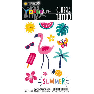 4008705156356 - 10 x HERMA Schmucketikett CLASSIC Tattoo Colour Summerfeeling 1Bl