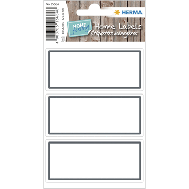 4008705156646 - 10 x HERMA Sticker HOME grauer Rand 82x36 18Et