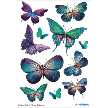 4008705156660 - 10 x HERMA Schmucketikett MAGIC Schmetterlinge Folie beglimmert 1 Bl 1 4008705156660 - 10 x HERMA Schmucketikett MAGIC Schmetterlinge Folie beglimmert 1 Bl 1