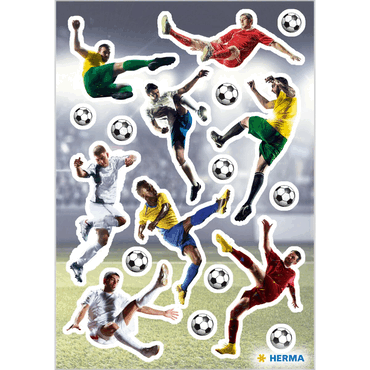 4008705157452 - 10 x HERMA Schmucketikett DECOR Fussballer in Aktion beglimmert 2Bl 1 4008705157452 - 10 x HERMA Schmucketikett DECOR Fussballer in Aktion beglimmert 2Bl 1