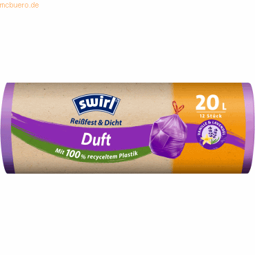 4008871215932 - Swirl® Duft - Müllbeutel Reißfest Vanille-Lavendel 20 Liter Reißfeste und dichte Mülltüte mit frischem Duft 1 Rolle = 12 Beutel 4008871215932 - Swirl® Duft - Müllbeutel Reißfest Vanille-Lavendel 20 Liter Reißfeste und dichte Mülltüte mit frischem Duft 1 Rolle = 12 Beutel