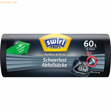4008871216007 - Müllsäcke 215768 Profi Reißfest & Dicht Schwerlast schwarz 60 Liter mit Zugband extrastark 4008871216007 12 Stück 4008871216007 - Müllsäcke 215768 Profi Reißfest & Dicht Schwerlast schwarz 60 Liter mit Zugband extrastark 4008871216007 12 Stück