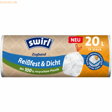 4008871219053 - Müllbeutel 219053 Reißfest & Dicht weiß 20 Liter mit Zugband hoch 4008871219053 15 Stück 4008871219053 - Müllbeutel 219053 Reißfest & Dicht weiß 20 Liter mit Zugband hoch 4008871219053 15 Stück
