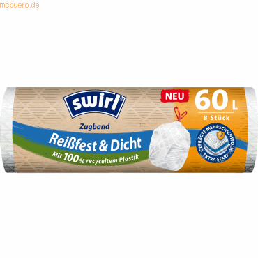4008871219077 - Müllbeutel 219077 Reißfest & Dicht weiß 60 Liter mit Zugband extrastark 4008871219077 8 Stück 4008871219077 - Müllbeutel 219077 Reißfest & Dicht weiß 60 Liter mit Zugband extrastark 4008871219077 8 Stück
