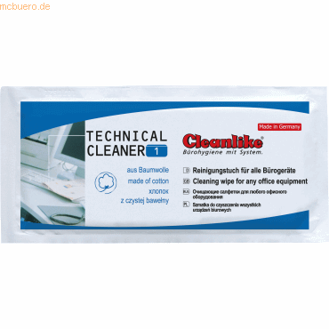 4010054001218 - Universal-Reinigungstuch Technical Cleaner 1 für alle Bürogeräte mit Alkohol 4010054001218 Cleanlike 4010054001218 - Universal-Reinigungstuch Technical Cleaner 1 für alle Bürogeräte mit Alkohol 4010054001218 Cleanlike