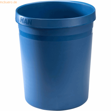 15 x Han Papierkorb Grip Karma 18 Liter rund RC-Kunststoff öko-blau
