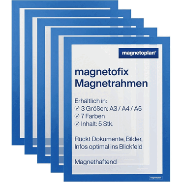 4013695015002 - Magnetrahmen Magnetofix 1130403 DIN A3 blau 4013695015002 magnetoplan 5 Stück
