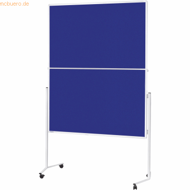 4013695033211 - Moderationstafel 2111303 120x150cm Filz + Filz (beidseitig) pinnbar klappbar mit Rollen blau + blau 4013695033211 Magnetop