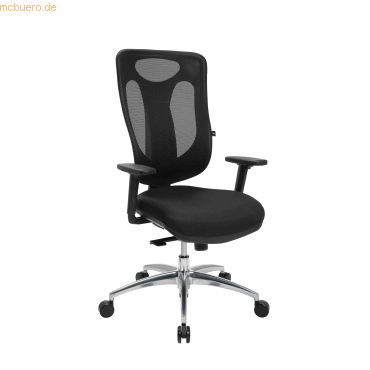 4014296424460 - Bürostuhl Net Pro 100 mit Armlehnen Gestell mit 5 Rollen schwarz 4014296424460 TOPSTAR