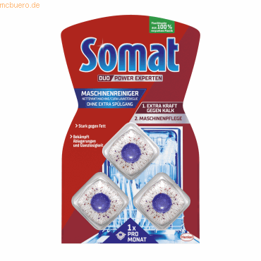4015000970204 - Somat Duo Maschinenreiniger Tabs Die erste und einzige Somat-Pflege die ohne extra Spülgang angewendet wird 1 Packung = 3 Tabs 4015000970204 - Somat Duo Maschinenreiniger Tabs Die erste und einzige Somat-Pflege die ohne extra Spülgang angewendet wird 1 Packung = 3 Tabs