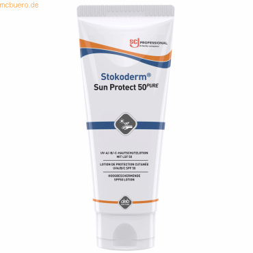 4016208103135 - Deb Stoko® Stokoderm® Sun Protect 50 PURE Sonnenschutzcreme LSV 50 - bietet Schutz vor UV-A UV-B und UV-C Strahlen 100 ml - Tube