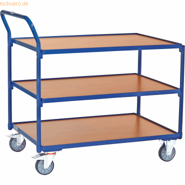 4017976227542 - Tischwagen mit Holzwerkstoffplatten 3 Etagen mit hochstehendem Schiebegriff 1000x700mm Ladefläche - Fetra 4017976227542 - Tischwagen mit Holzwerkstoffplatten 3 Etagen mit hochstehendem Schiebegriff 1000x700mm Ladefläche - Fetra