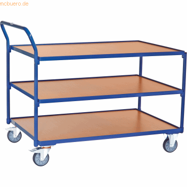 4017976227566 - Tischwagen mit Holzwerkstoffplatten 3 Etagen mit hochstehendem Schiebegriff 1200x800mm Ladefläche - Fetra 4017976227566 - Tischwagen mit Holzwerkstoffplatten 3 Etagen mit hochstehendem Schiebegriff 1200x800mm Ladefläche - Fetra