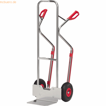 4017976413303 - Fetra - Alukarre Höhe 1300mm Schaufel 250x320mm mit Kunststoff-Gleitkufen und Luftbereifung