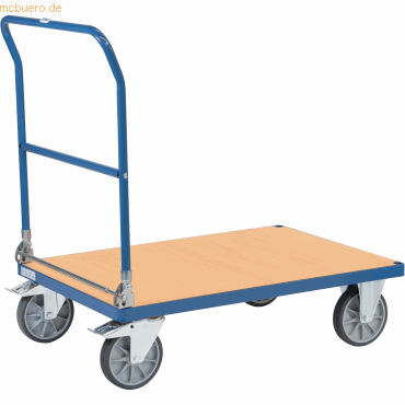 4017976780023 - fetra® Klappwagen Ladefläche Holzwerkstoff je 2 Lenk- & Bockrollen 1000 x 700 mm