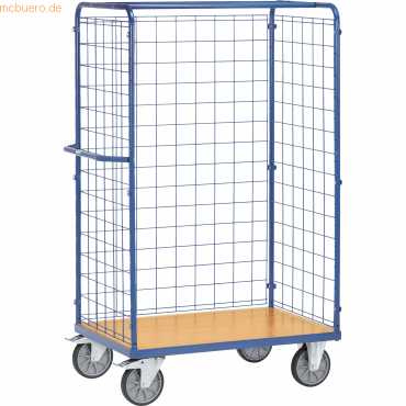 4017976858319 - Gitterwagen fetra® Lenk- & Bockrollen bis 600 kg L 1369 x B 809 x H 1800 mm Stahl & Holz brillantblau RAL 5007 & Buche-Dekor 4017976858319 - Gitterwagen fetra® Lenk- & Bockrollen bis 600 kg L 1369 x B 809 x H 1800 mm Stahl & Holz brillantblau RAL 5007 & Buche-Dekor
