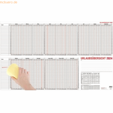 4021819213012 - Urlaubsübersicht für 40 Mitarbeiter beschichtet 985 x 60 cm 40