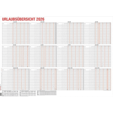 4021819214002 - Urlaubsübersicht 12-4 12 Monate 1 Seite 110x84cm(BxH) 2026 4021819214002 Güss 4021819214002 - Urlaubsübersicht 12-4 12 Monate 1 Seite 110x84cm(BxH) 2026 4021819214002 Güss