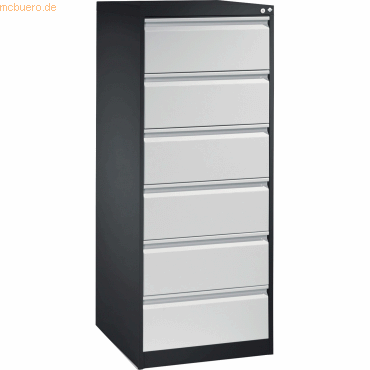 4025314218718 - Karteikartenschrank ACURADO 2-bahnig 6 Schübe schwarzgrau lichtgrau C+P 4025314218718 - Karteikartenschrank ACURADO 2-bahnig 6 Schübe schwarzgrau lichtgrau C+P