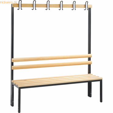 4025314598056 - Garderobenbank Basic 8051-100 Holz 150cm freistehend mit Hakenleiste buche anthrazit 4025314598056 C+P-Möbel 4025314598056 - Garderobenbank Basic 8051-100 Holz 150cm freistehend mit Hakenleiste buche anthrazit 4025314598056 C+P-Möbel