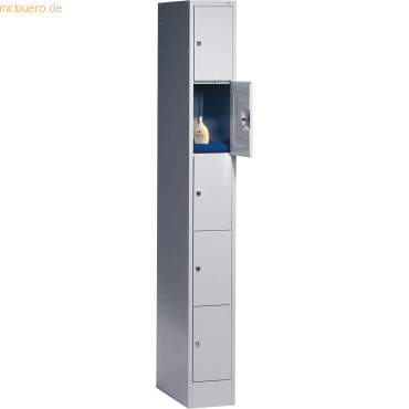4025314610796 - Schließfachschrank S 2000 Classic 80700-10 Metall 1 Abteil mit 5 Fächern abschließbar 24x195cm (BxH) lichtgrau 402531461079 4025314610796 - Schließfachschrank S 2000 Classic 80700-10 Metall 1 Abteil mit 5 Fächern abschließbar 24x195cm (BxH) lichtgrau 402531461079