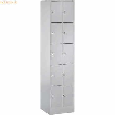 4025314611588 - Schließfachschrank 80700-20 Metall 2 Abteile mit 10 Fächern abschließbar 46x195cm (BxH) lichtgrau 4025314611588 C+P-Möbel