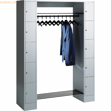 4025314614114 - Schließfachschrank 8070 80710-00 Metall 2 Abteile mit 10 Fächern abschließbar 143x195cm (BxH) lichtgrau 4025314614114 C+P-M 4025314614114 - Schließfachschrank 8070 80710-00 Metall 2 Abteile mit 10 Fächern abschließbar 143x195cm (BxH) lichtgrau 4025314614114 C+P-M