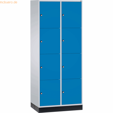 4025314700558 - INTRO Stahl-Schließfachschrank Fachhöhe 435 mm BxT 820 x 600 mm 8 Fächer Korpus lichtgrau Türen enzianblau 4025314700558 - INTRO Stahl-Schließfachschrank Fachhöhe 435 mm BxT 820 x 600 mm 8 Fächer Korpus lichtgrau Türen enzianblau